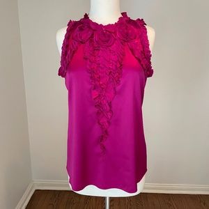 Elie Tahari Pink Ruffle Blouse Brand New Size Smal